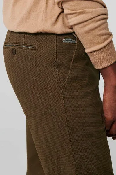 Meyer MEYER Micro Print Baumwoll Twill Chino, Beige (karamell), – Produktbild 3 von 4