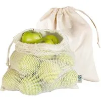Memo 2 Stk. memo Bio-Baumwollbeutel für Obst und Gemüse 40 x 30 cm – Produktbild 1 von 1
