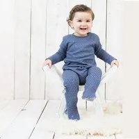 OrganicEra Baby Schlafanzug 'OrganicEra' aus BIO-Baumwolle, Indigo melange (blau), – Produktbild 1 von 1