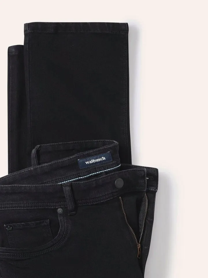 Walbusch Regular-fit-Jeans Herren Sportjeans 2.0 schlanker Modern Fit Bio-Baumwolle Stretch, modern, Langgröße, Schwarz, – Produktbild 4 von 4