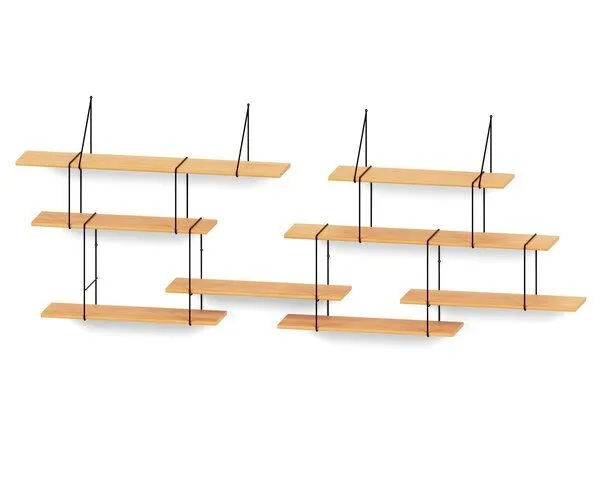 Hausen Hausen Wandregal LINK Duo shelf beech / black, Black, – Produktbild 1 von 4