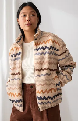TWOTHIRDS TWOTHIRDS Damen vegan Jacke Keem Printed Ecru – Produktbild 1 von 1
