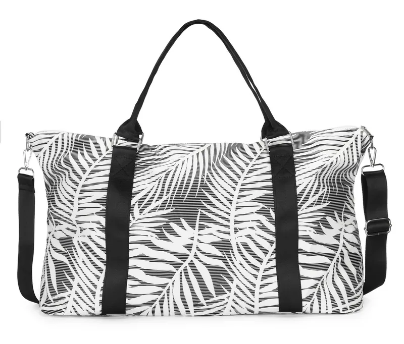 VENICE BEACH VENICE BEACH Sporttasche große Umhängetasche, Wellnesstasche, Saunatasche, Reisetasche, Weekender, Strandtasche mit modischem Druck VEGAN, Schwarz, – Produktbild 3 von 5