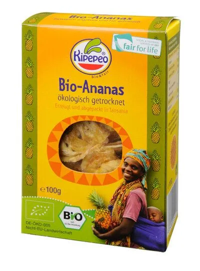 Kipepeo Kipepeo Bio Trockenfrüchte Ananas 100g – Produktbild 2 von 2