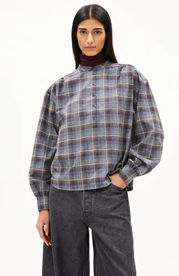 ARMEDANGELS ARMEDANGELS Damen vegan Bluse Efinaraa Check Cranberry – Produktbild 1 von 1
