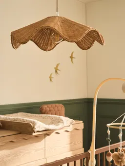 Vertbaudet Rattan-Lampenschirm mit Wellenform Kinderzimmer mokka – Produktbild 1 von 1