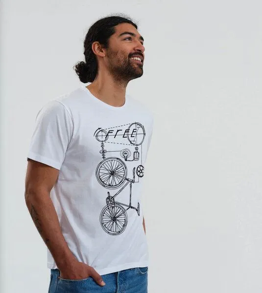 Gary Mash GARY MASH T-Shirt Freecycle#2 aus Biobaumwolle, Weiß, – Produktbild 4 von 4