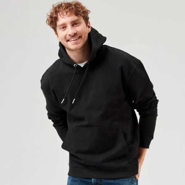 COREBASE COREBASE Hoodie / Kapuzenpullover / 100% Bio-Baumwolle, Schwarz, – Produktbild 2 von 4