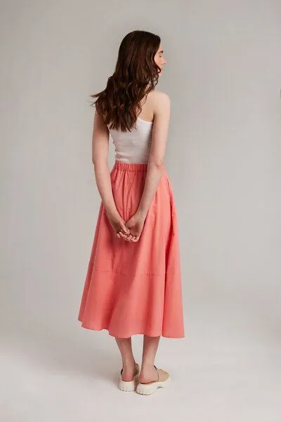 Addition Sustainable Apparel Addition Sustainable Apparel Powerful Skirt, Midi-Rock aus Bio-Baumwolle, Pfirsich, – Produktbild 3 von 3