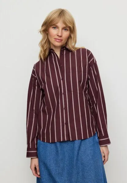 recolution Damen Hemdbluse aus Bio-Baumwolle - FORSYTHIA STRIPES - recolution, Dark plum (lila), – Produktbild 3 von 4