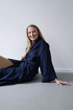 gust. gust. Leinen-Kimono-Kleid - Linen kimono dress Maxi - 100% Bio-Leinen – Produktbild 1 von 1