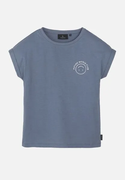 recolution Damen T-Shirt aus Bio-Baumwolle - CAYENNE FUTURE WORLD - recolution, Dove blue (blau), – Produktbild 1 von 1