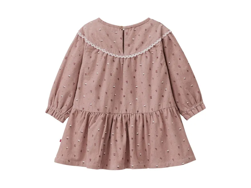 People Wear Organic People Wear Organic Feinkord-Kleid Blümchen altrosa 74/80, Rosa, – Produktbild 2 von 2