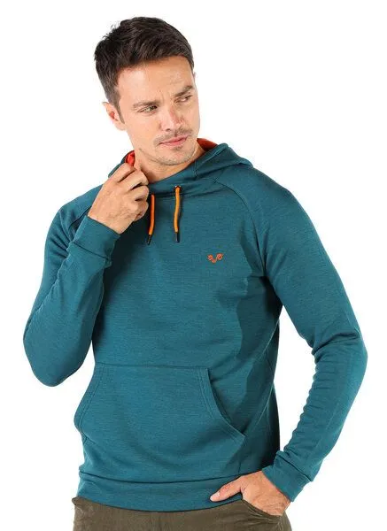 Woolona Woolona Kapuzenpullover - SCOUT - 100% Merinowolle, Blaugrün, – Produktbild 1 von 3