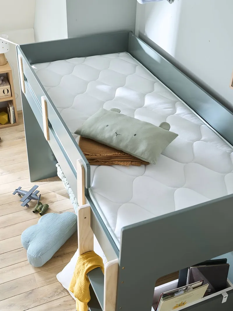 Vertbaudet Kinder Matratze 90x200 cm Schaumstoff mit Passerelle-Ausrüstung, Weiß, – Produktbild 1 von 4