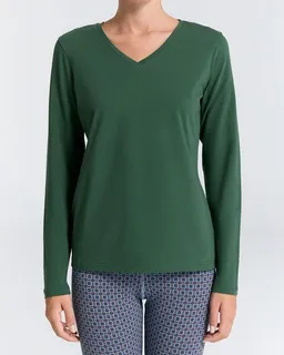 Leela Cotton Leela Cotton Damen V-Neck Shirt Bio Baumwolle Elasthan – Produktbild 1 von 1
