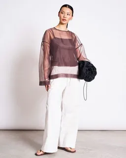 JAN N JUNE JAN N JUNE Organza-Langarmshirt SIMIA – Produktbild 1 von 1