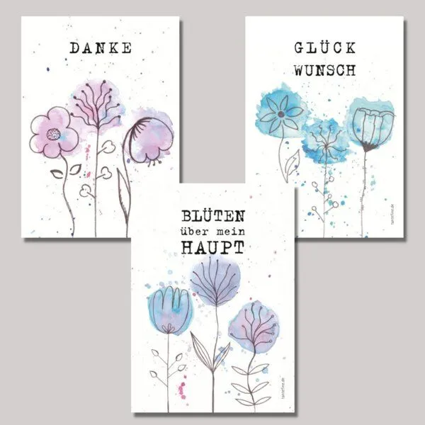 Fines Papeterie Fines Papeterie Postkarten Set mit Blumen und Blüten – Produktbild 1 von 4