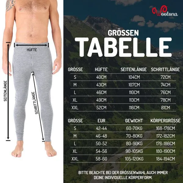 Woolona Woolona Merino Unterhose Herren - ATLAS - 100% Merinowolle, Schwarz, – Produktbild 1 von 3