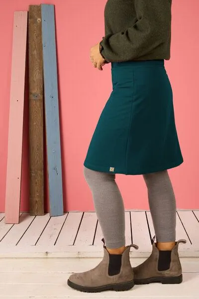 La Gitana La Gitana Damen Rock Sweatstoff A-Linie „Aurian“ nachhaltig & fair, Petrol dunkel, – Produktbild 2 von 3