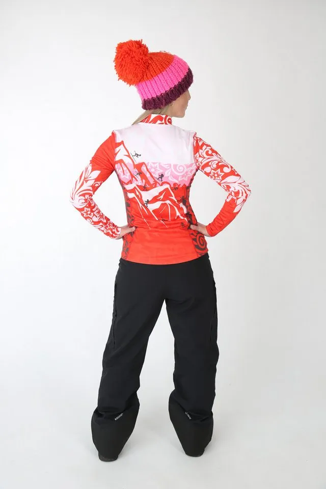 Freisein Project Funktionsshirt SkiRun Wärmendes Ski-Funktionsshirt mit auffälligem Berg-Artwork – Produktbild 5 von 5
