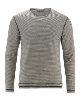 HempAge Hempage Herren vegan Gestreiftes Langarm-Shirt In Naturfarben – Produktbild 1 von 1