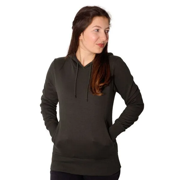 HANDGEDRUCKT HANDGEDRUCKT "Butterfly 01" Frauen-Hoody, Charcoal grey, – Produktbild 2 von 3
