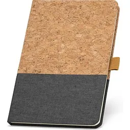 hi!dea™ KLEE. A5 Notizbuch aus Kork und Leinen mit linierten Blättern, Dunkelgrau, Dunkelgrau, – Produktbild 1 von 1