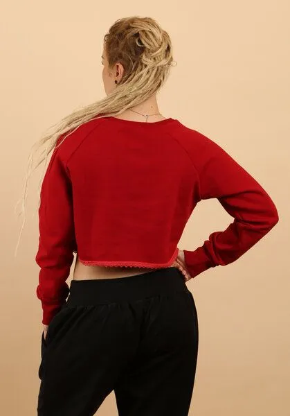 Die rote Zora Die rote Zora Damen Kurzsweater aus Bio-Baumwolle, Chili (rot), – Produktbild 4 von 4