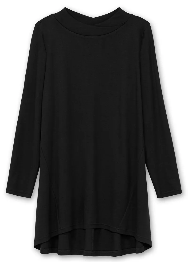 sheego Longshirt schwarz, Schwarz, – Produktbild 1 von 2