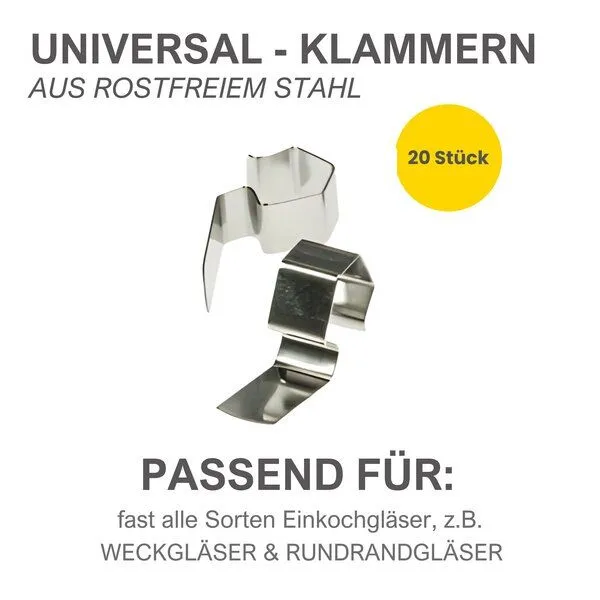 mikken mikken Einmach-Set: 10 Weckringe aus Naturkautschuk & 20 Metallklammern – für Weckgläser Ø 8 cm – Produktbild 4 von 4