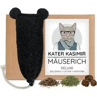 Kater Kasimir Kater Kasimir MÄUSERICH Deluxe - Die XL Spielmaus, handgemacht, aus echtem Wollfilz mit BIO-Katzenminze, BIO-Baldrian und Matatabi-Früchten – Produktbild 1 von 1
