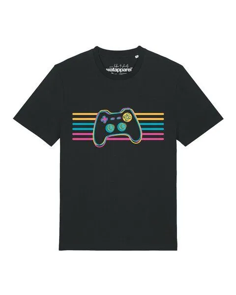 watapparel watapparel T-Shirt Unisex Retro Joystick, Black, – Produktbild 1 von 2