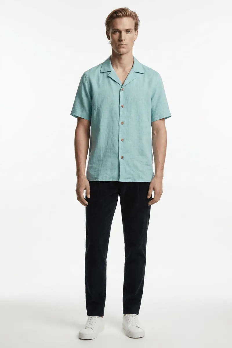 De IONESCU De IONESCU Herren vegan Horezu-Shirt, Extra hellblau, – Produktbild 1 von 2