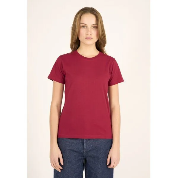KnowledgeCotton Apparel KnowledgeCotton Apparel T-Shirt - ROSA - aus Bio-Baumwolle, Rot (rhubarb), – Produktbild 1 von 3