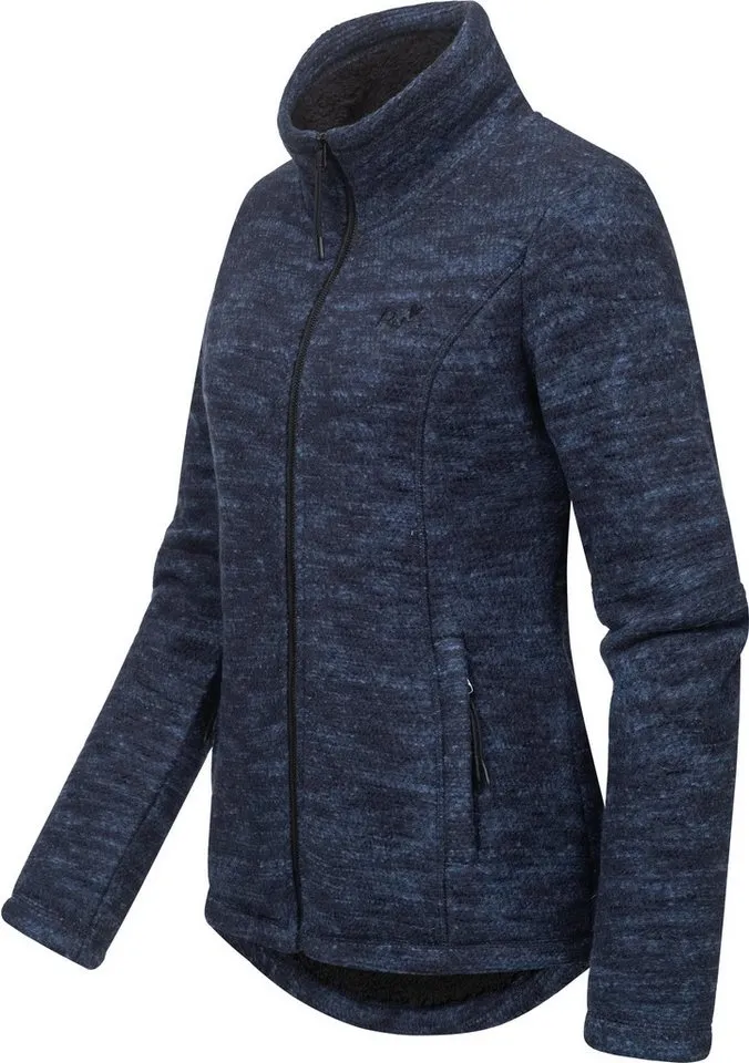 ragwear ragwear Strickjacke Liram Melange Kuschelige Übergangsjacke in Strick-Optik, Blau, – Produktbild 3 von 3