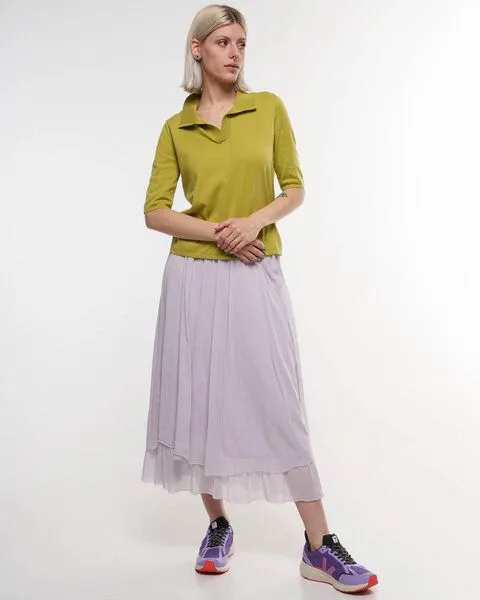 Alma & Lovis Alma & Lovis Feines Strick-Poloshirt aus reiner Bio-Baumwolle | Cotton Polo-Shirt, Limette (grün), – Produktbild 2 von 4