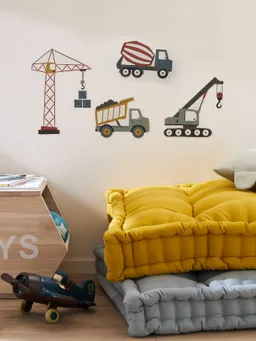 Vertbaudet Kinderzimmer Wandsticker BAUSTELLENFAHRZEUGE – Produktbild 1 von 1