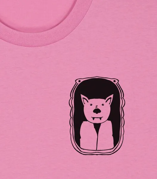 päfjes päfjes Der Graf / Vampir Fledermaus im Bilderrahmen - Unisex Männer T-Shirt Bio & Fair, Bubble pink (rosa), – Produktbild 4 von 4