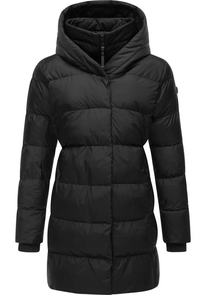 ragwear ragwear Kurzmantel Niara stylischer, gesteppter Wintermantel mit gefütterter Kapuze, Schwarz, – Produktbild 2 von 5