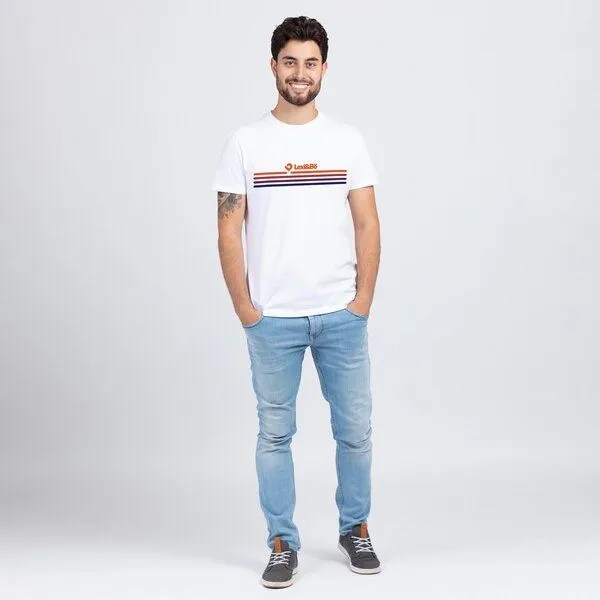 Lexi&Bö Lexi&Bö Sundown Stripes T-Shirt Herren, Weiss, – Produktbild 3 von 4