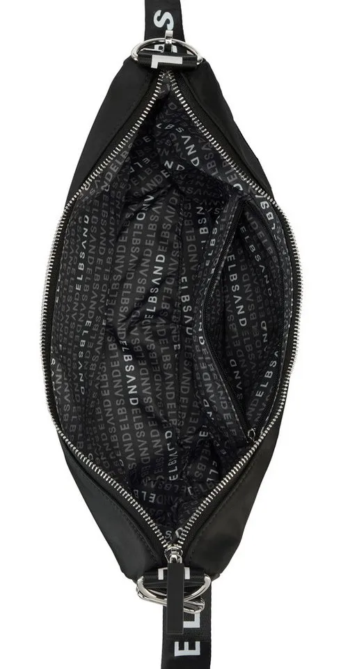 Elbsand Elbsand Umhängetasche Hobo-Tasche, Schultertasche, Minibag, Henkeltasche, Crossbody Bag, Handtasche Damen zum Umhängen aus weichem Material VEGAN, Schwarz, – Produktbild 5 von 5
