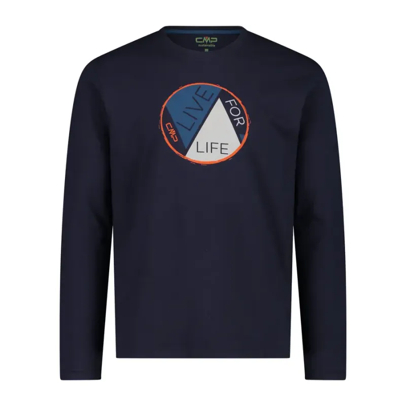 CMP Langarm-T-Shirt aus biologischer Baumwolle CMP, Bleu, – Produktbild 1 von 1