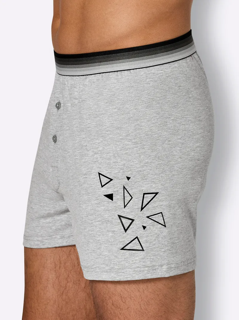 wäschepur men Boxershorts grau-meliert, Grau-meliert, – Produktbild 3 von 3