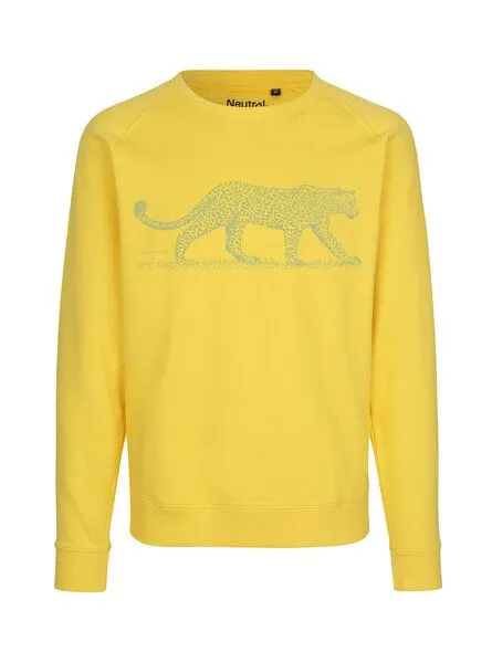 Peaces.bio - handbedruckte Biomode Peaces.bio - handbedruckte Biomode Bio Damen Sweatshirt Loose Fit Leopard, Gelb, – Produktbild 1 von 2