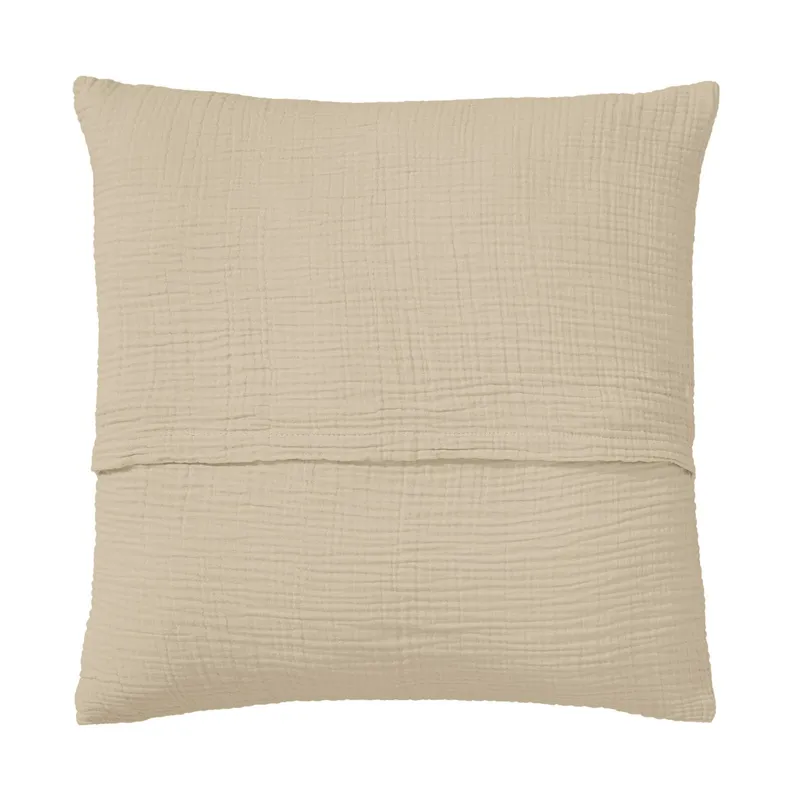 OTTO home Kissenbezug Bailee, 2er-Set, Kuschelige Musselin Qualität, Uni-Style, (2 Stück), 50x50 cm, Hotelverschluß, 100% atmungsaktive Buamwolle, Beige, – Produktbild 1 von 3