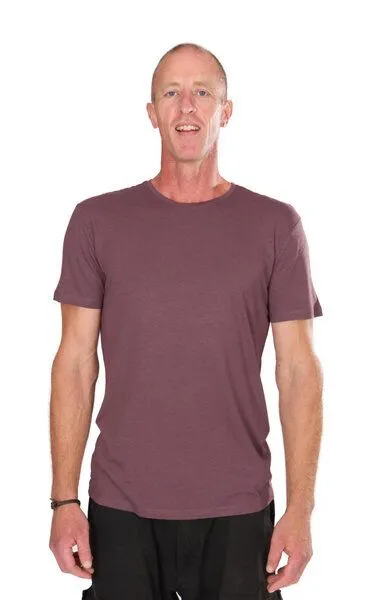 Life-Tree Life-Tree Ecovero Shirt für Herren "Basic" Fern Green/Mulberry, Lila, – Produktbild 1 von 4