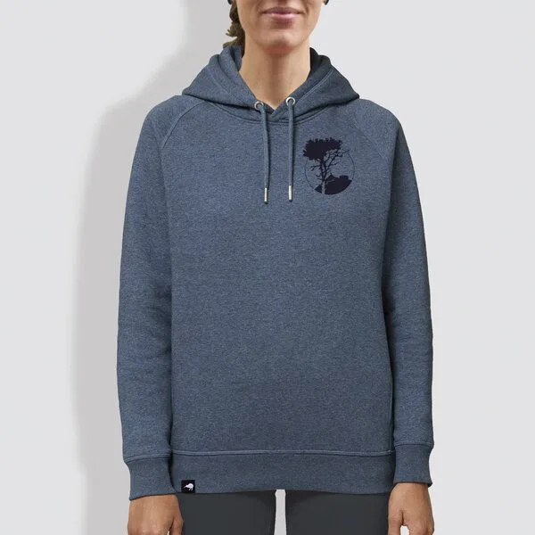 little kiwi little kiwi Damen Hoodie, "Auf der Spitze", Dark heather blue, – Produktbild 1 von 1