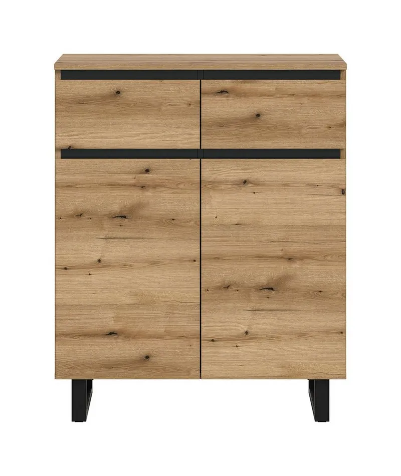 Newroom Sideboard Wildeiche 80 cm, Kommode Wildeiche Elegant Sideboard Highboard Schlafzimmer Anrichte..., Braun, – Produktbild 3 von 5