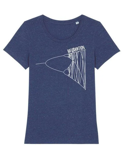UNIPOLAR UNIPOLAR Mathematik T-Shirt | Bifurkation, Heather snow mid blue, – Produktbild 1 von 2